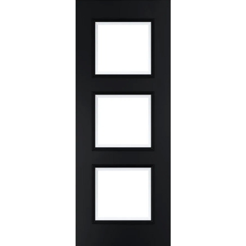 Black Deanta Door with 4 bevelled glass glazing