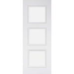 Deanta White Primed 3 Panelled Glazed Door