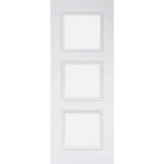 Deanta White Primed 3 Panelled Glazed Door