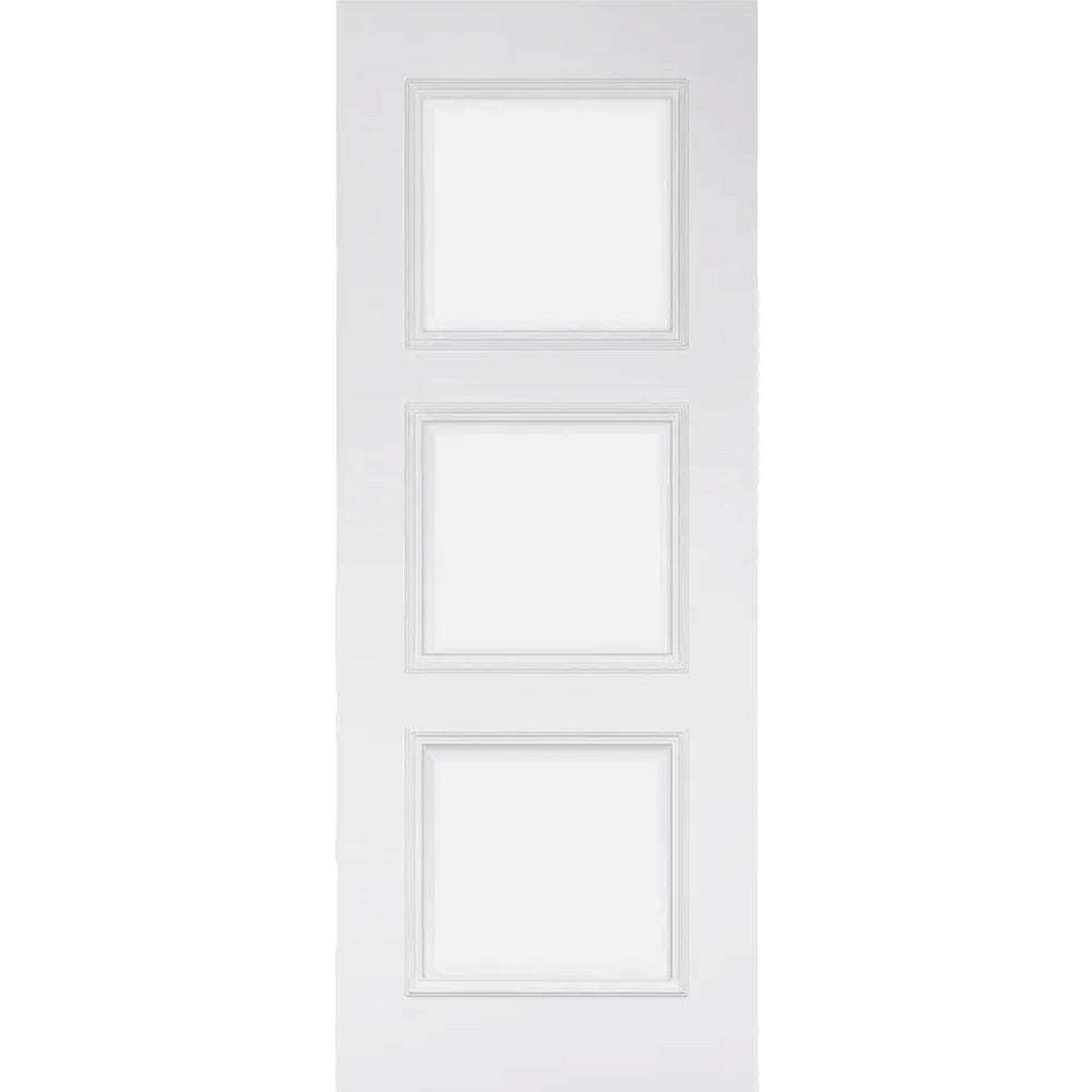 Deanta White Primed 3 Panelled Glazed Door