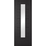 Vancouver 1L Pre-finished Glazed Charcoal Black Door - Main Product Image