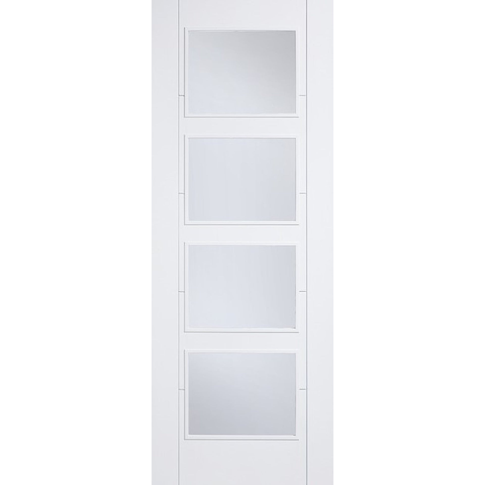 Vancouver 4L Clear Glazed White Primed FD30 Fire Door - Main Product Image