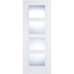 Vancouver 4L Clear Glazed White Primed Internal Door - Main Product Image