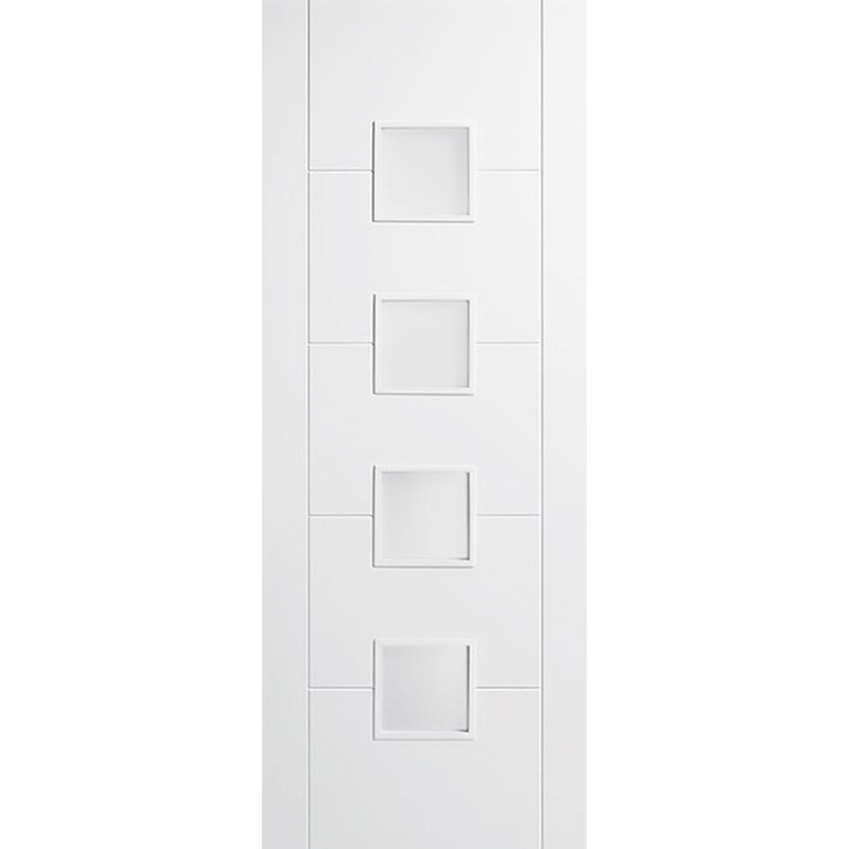 Vancouver 4L Frosted Glazed White Primed Internal Door - Main Product Image