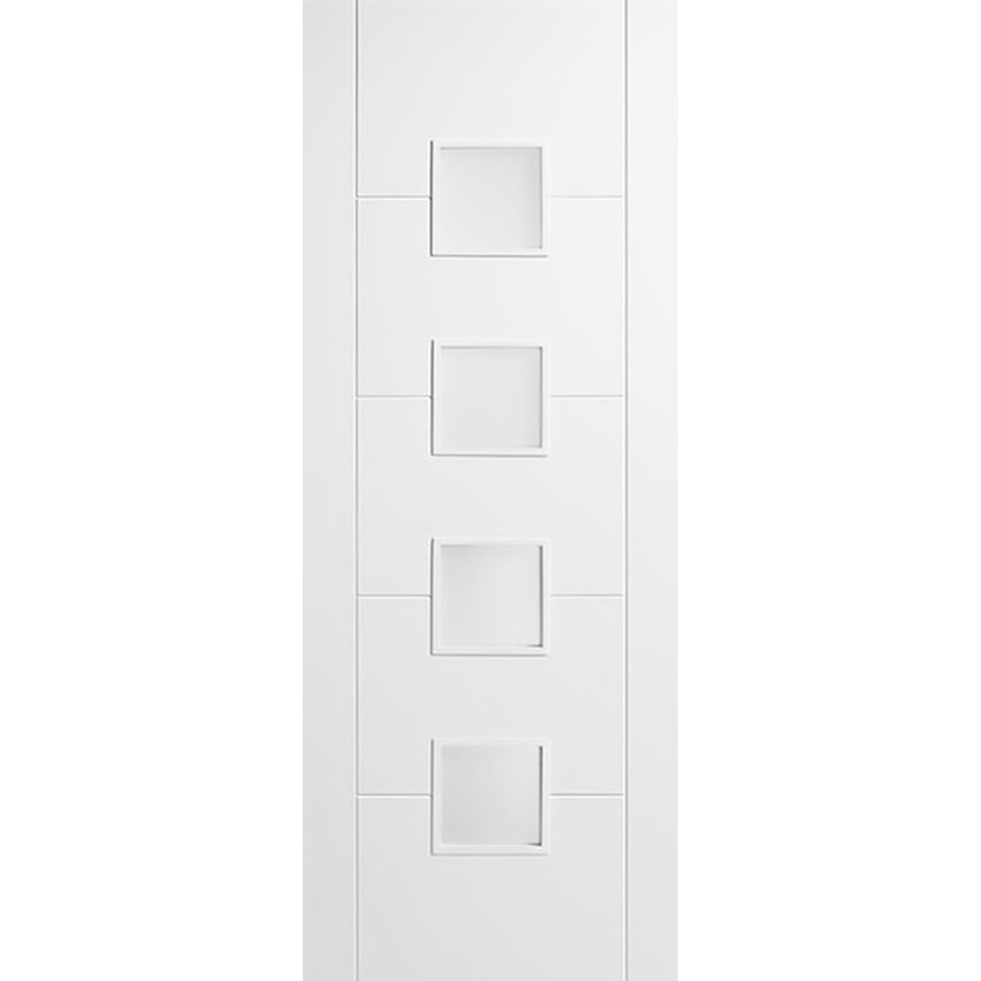 Vancouver 4L Frosted Glazed White Primed Internal Door - Main Product Image