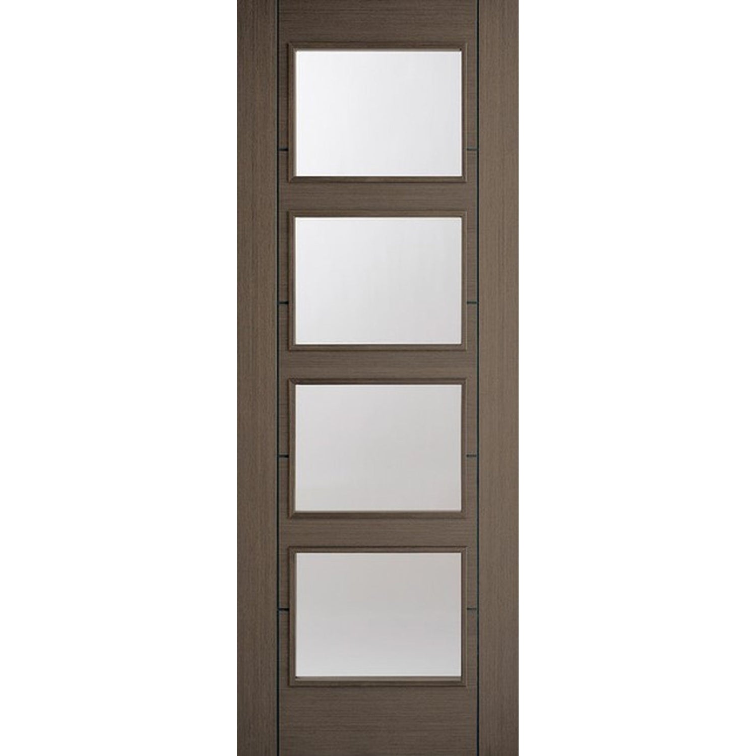 Vancouver Choco Grey 4L Clear Glazed Internal Door - Main Product Image