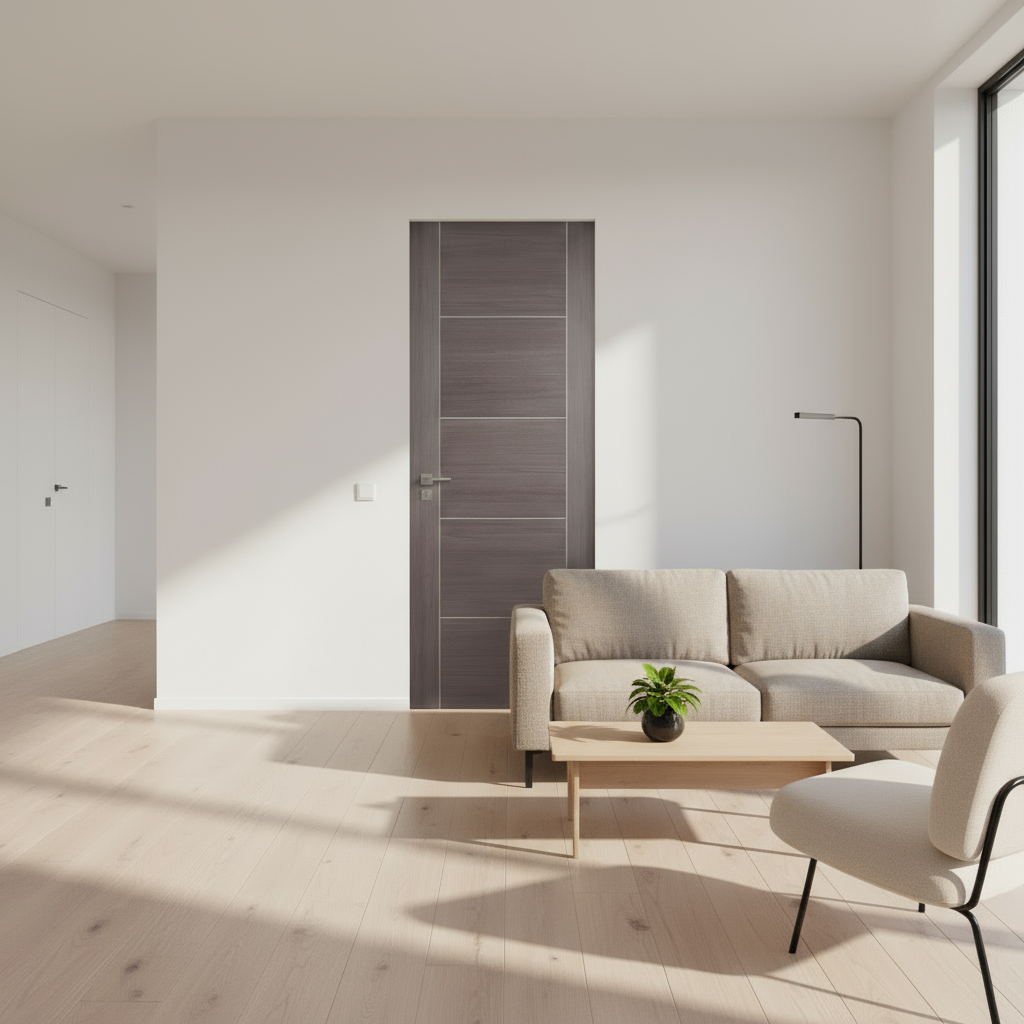 Vancouver Medium Grey Laminated FD30 Fire Door