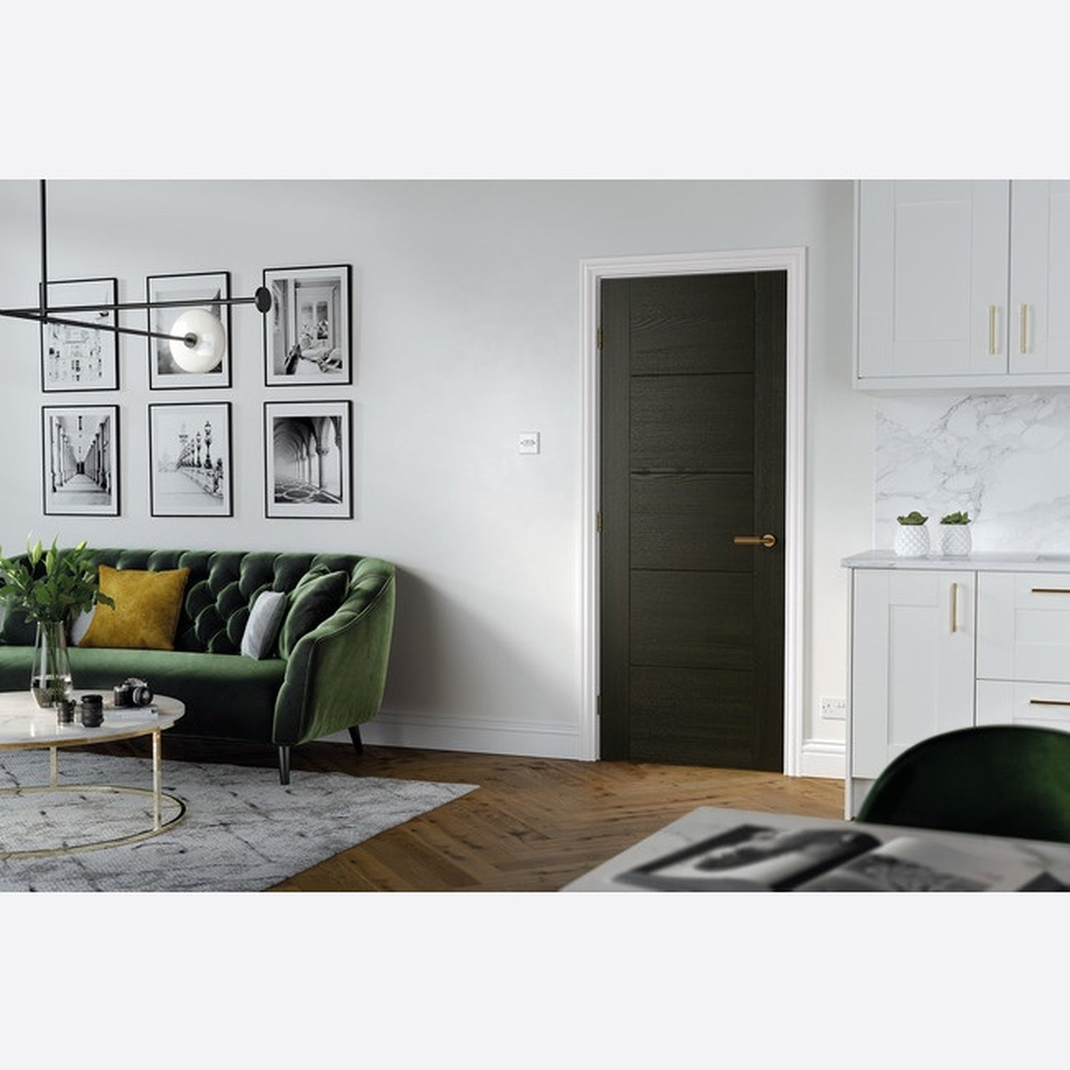 Vancouver Prefinished Smoked Oak FD30 Internal Fire Door - Lifestyle Image 1