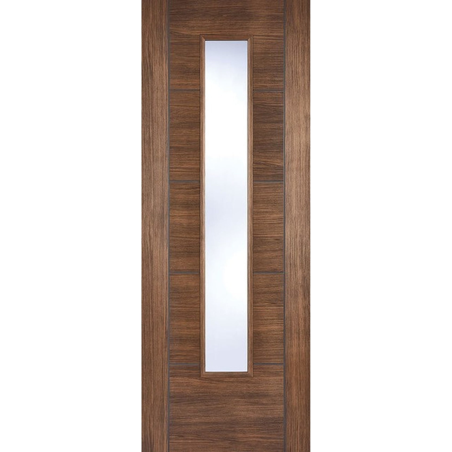 Vancouver Walnut Laminate Clear Glazed Internal Door - Main Product Image