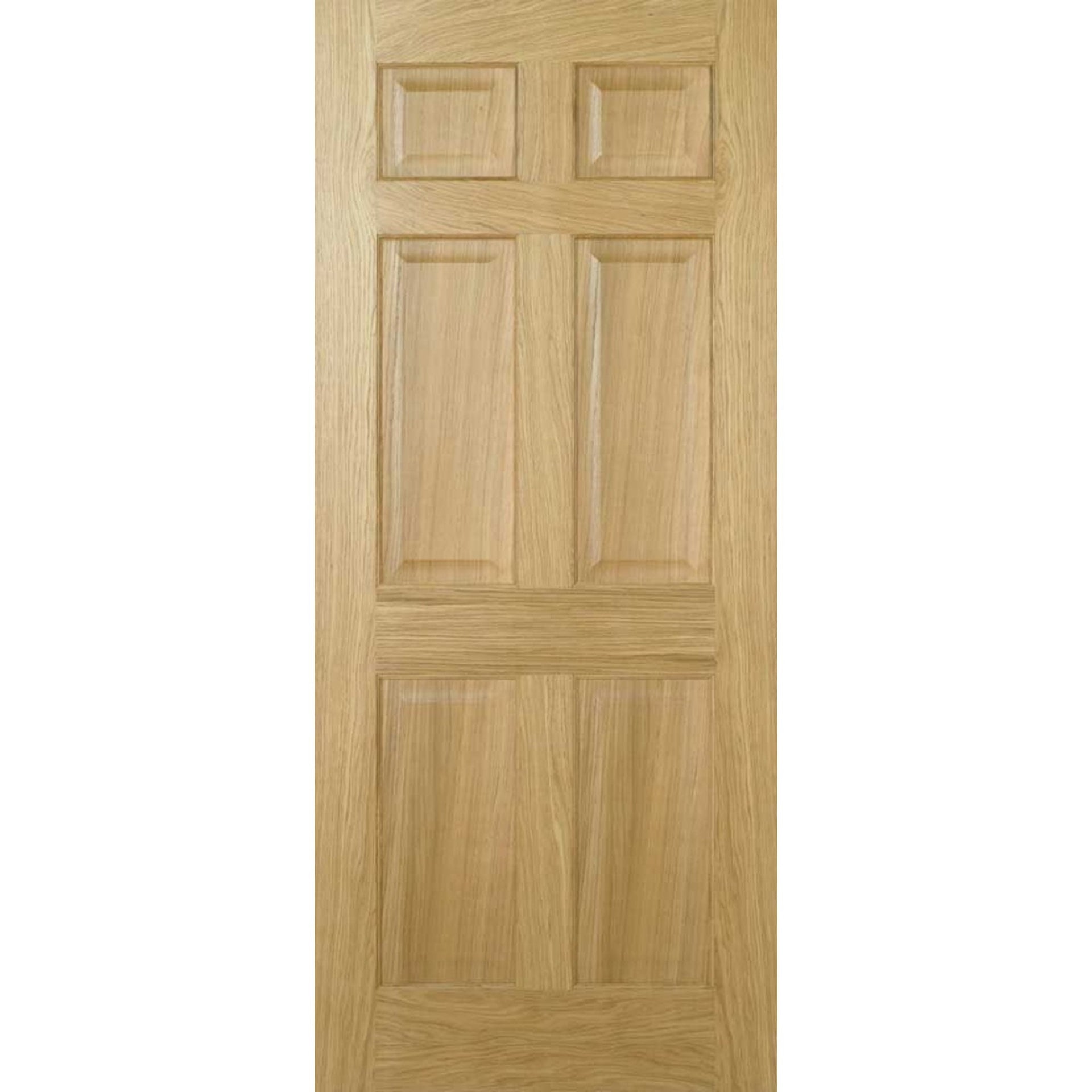 Victorian 6 Panel Prefinished Oak Fire Door - Main Product Image