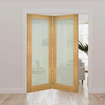 Walden Obscured Glazed Oak Internal Door Fold Kit