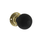 Whitby Ebony Wood Reed Mortice Knob - Main Product Image