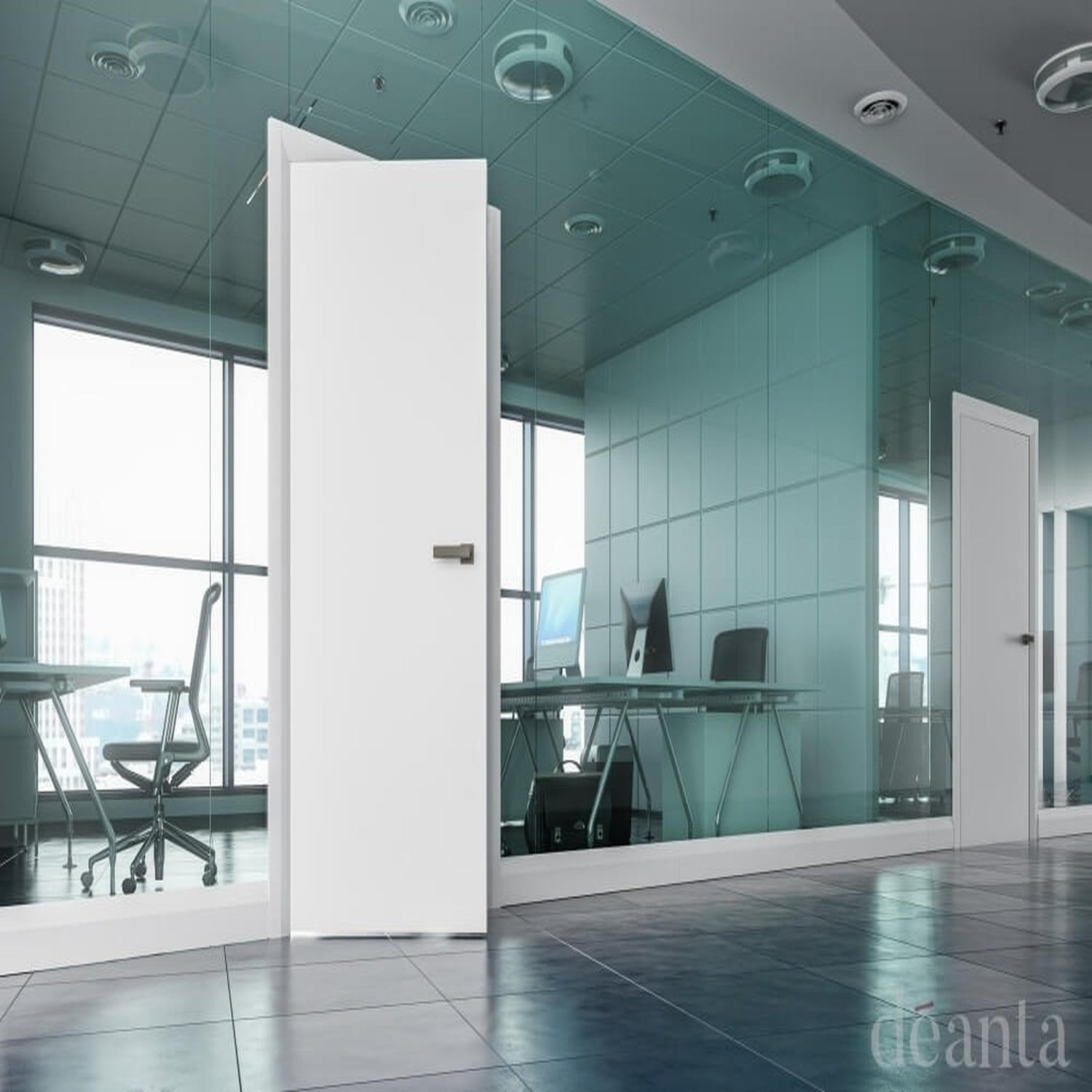 White Primed Internal FD30 Flush Door - Lifestyle Image 1