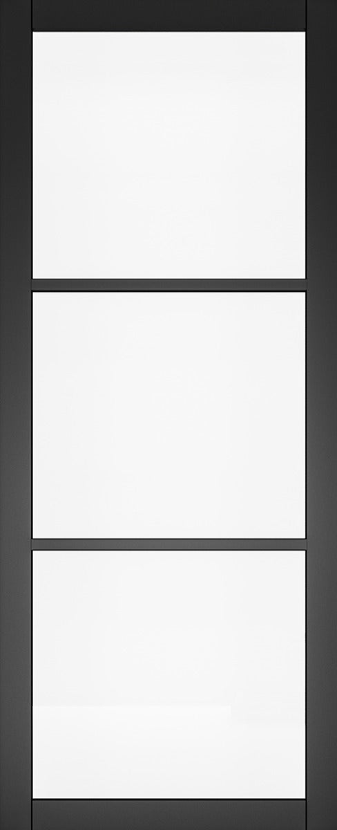 Camden Black Prefinished Clear Glazed Internal Door