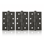 Product set of 3 black nickel 4" but hinges on a white background