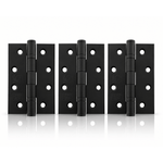 Product set of 3 matt black 4" but hinges on a white background