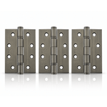 Product set of 3 urban bronze 4" but hinges on a white background