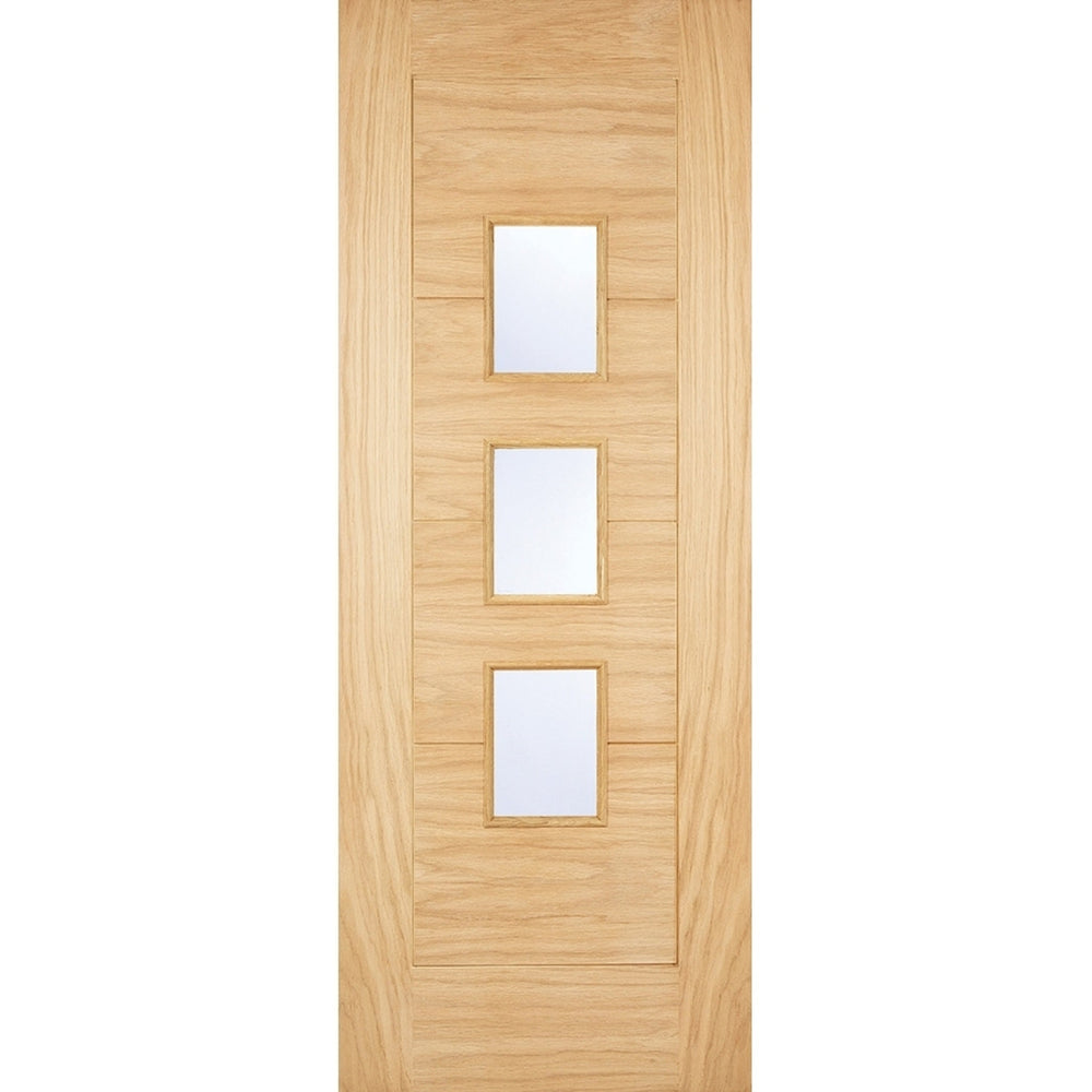 Product Adoorable Oak Arta glazed external oak veneer door with vertical glass panel