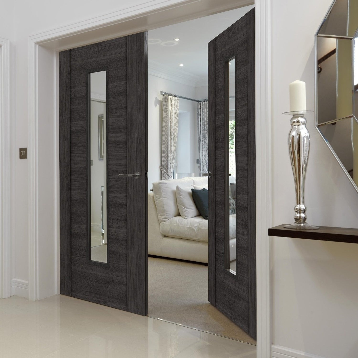 Alabama Cinza Glazed Laminate Internal Door - Lifestyle Image 1