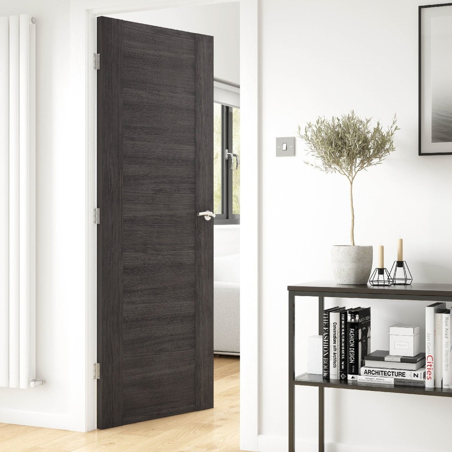 Alabama Cinza Laminate FD30 Fire Door - Lifestyle Image 1