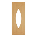 Product oak Amalfi flat clear glazed internal door with glass panels