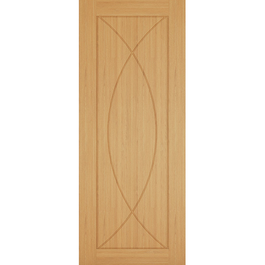 Product oak Amalfi flat internal door with solid panel design