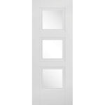 Amsterdam White Primed 3 Panel Glazed Internal Door - Main Product Image
