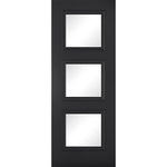 Antwerp Black Primed 3 Panel Glazed Internal Door - Main Product Image