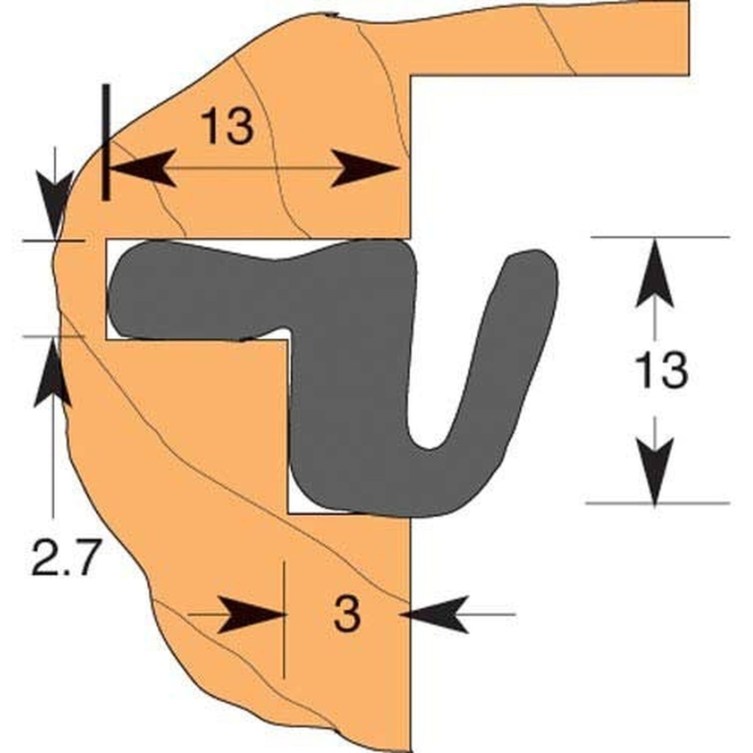Aquamac 21 Door Seal - Main Product Image