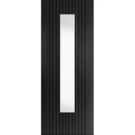Product Aria black clear glazed laminated internal door with vertical grooves