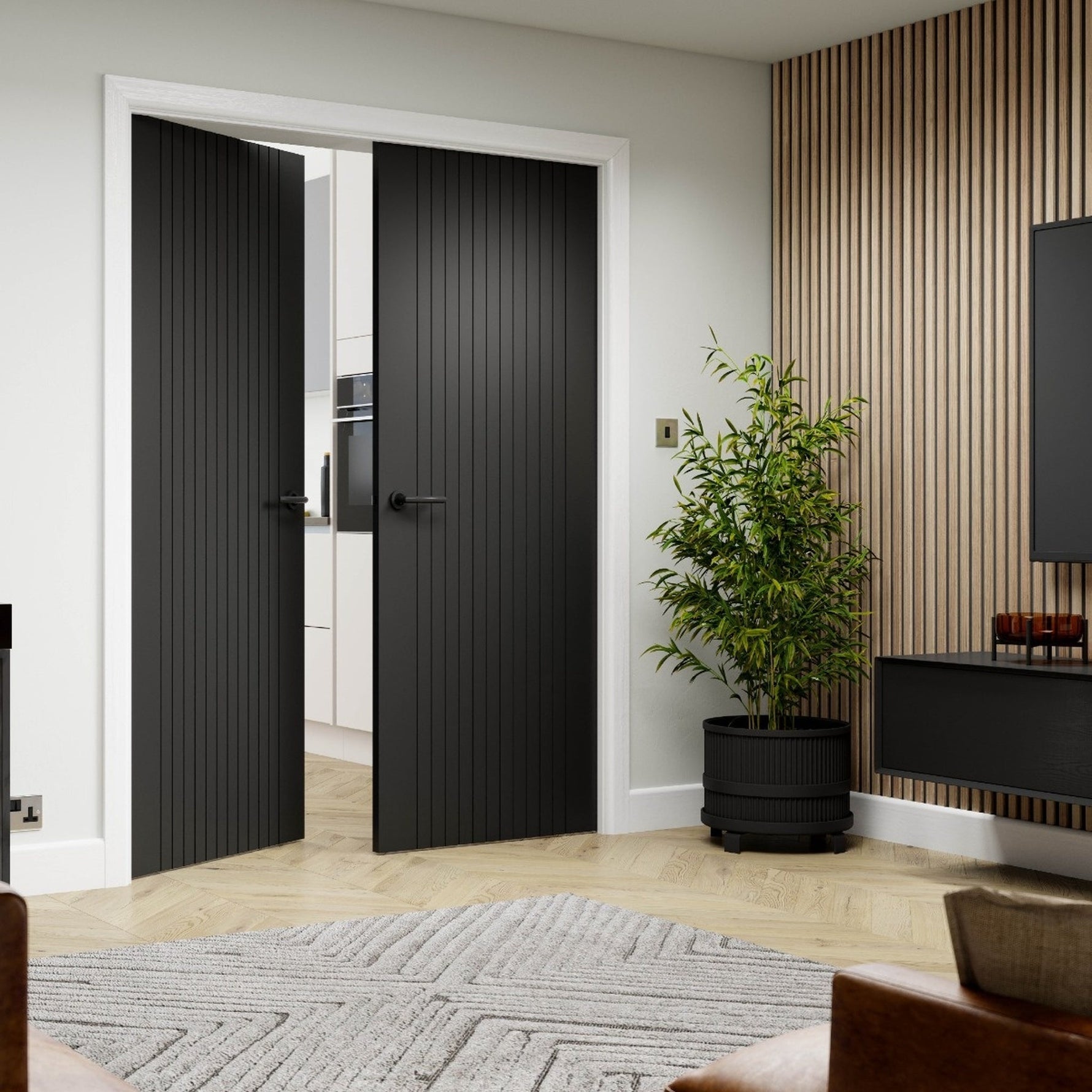 Aria Black Laminated Internal Door - Lifestyle Image 2