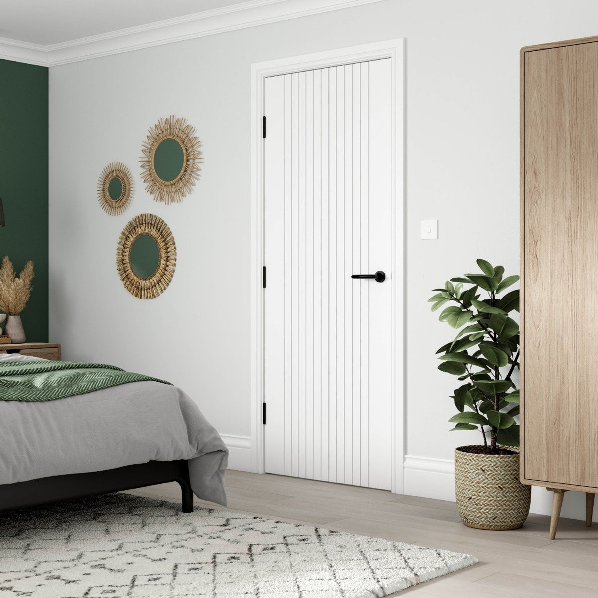 Aria White Primed Internal Fire Door - Lifestyle Image 1