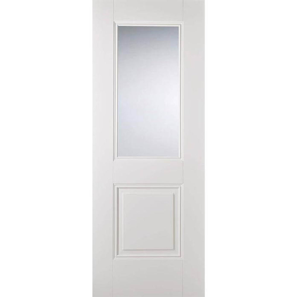 Product Arnhem white primed 2 panel glazed internal door