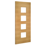 Product oak Augusta clear glazed internal door shown angled