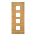 Product oak Augusta flat clear glazed internal door with glass panels