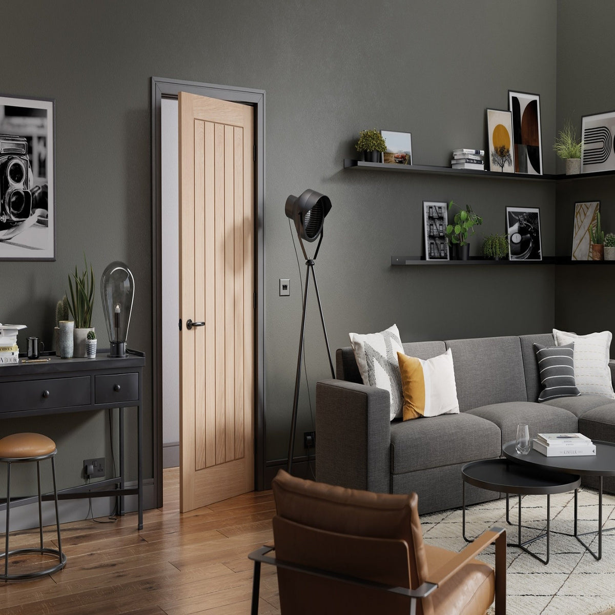Belize Prefinished Oak FD30 Fire Internal Door - Lifestyle Image 1
