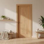 Product Belize prefinished oak FD30 fire internal door front view