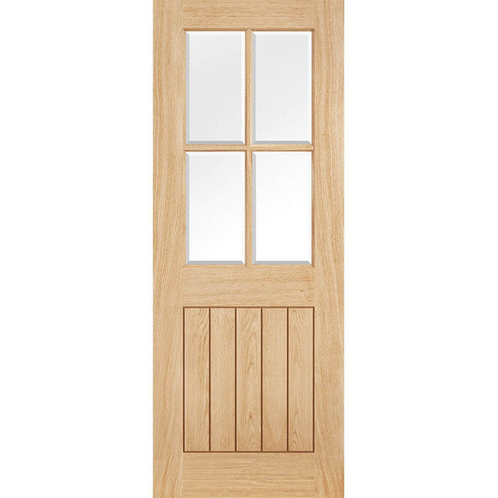 Product Belize unfinished oak four-light glazed internal door