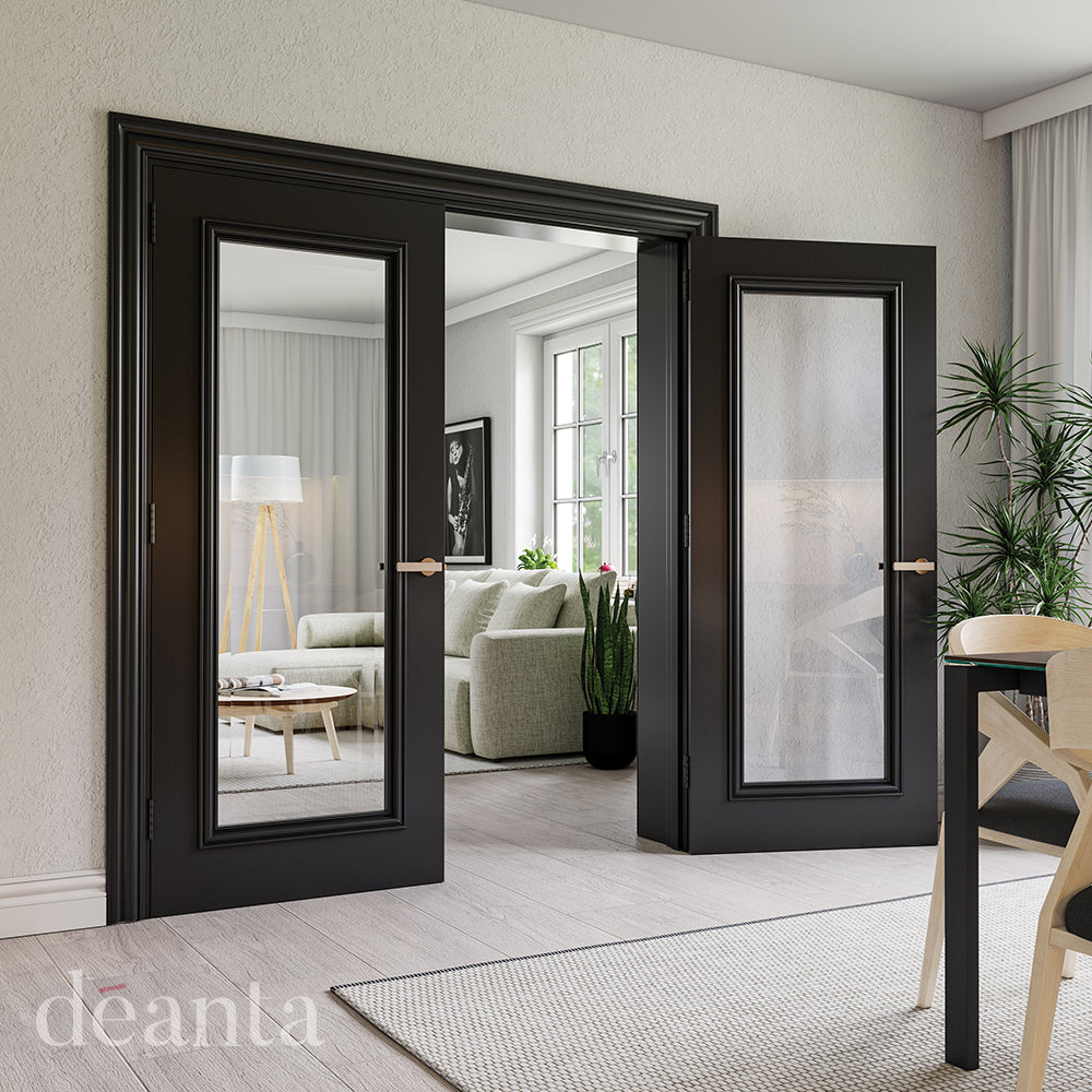Blenheim Black Prefinished Bevelled Glazed Door