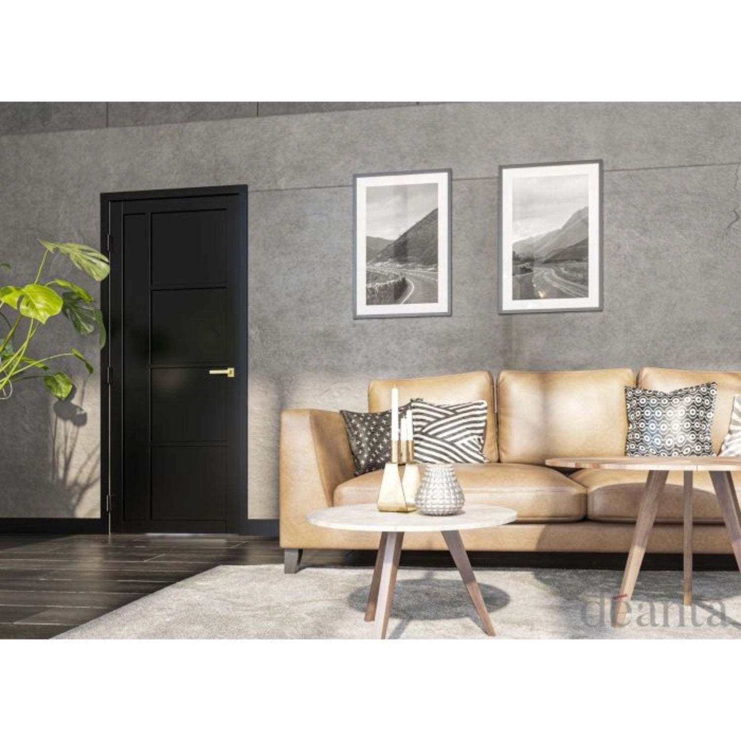 Brixton Black Prefinished Internal Door