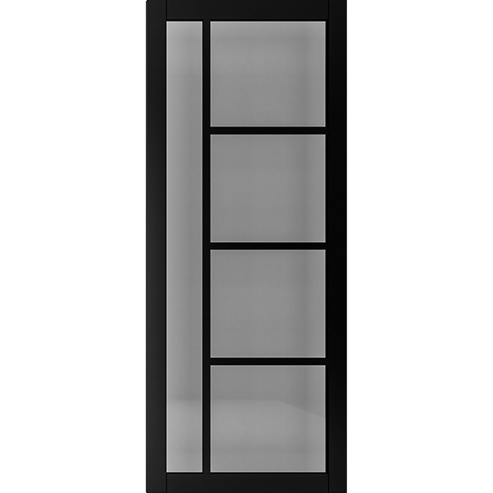 Product Brixton black tinted glazed internal door on white background