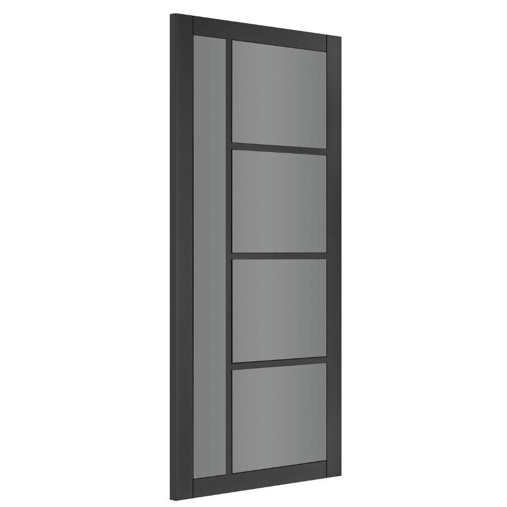 Brixton Black Prefinished Tinted Glazed Internal Door