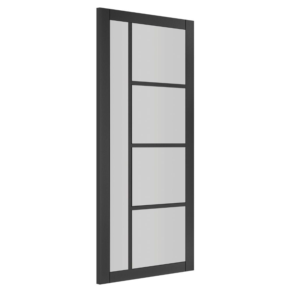 Brixton Black Prefinished Clear Glazed Internal Door