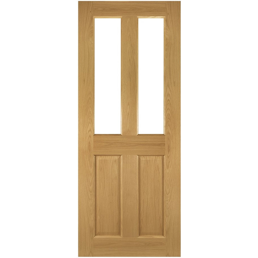 Product Bury prefinished oak glazed FD30 fire door on white background