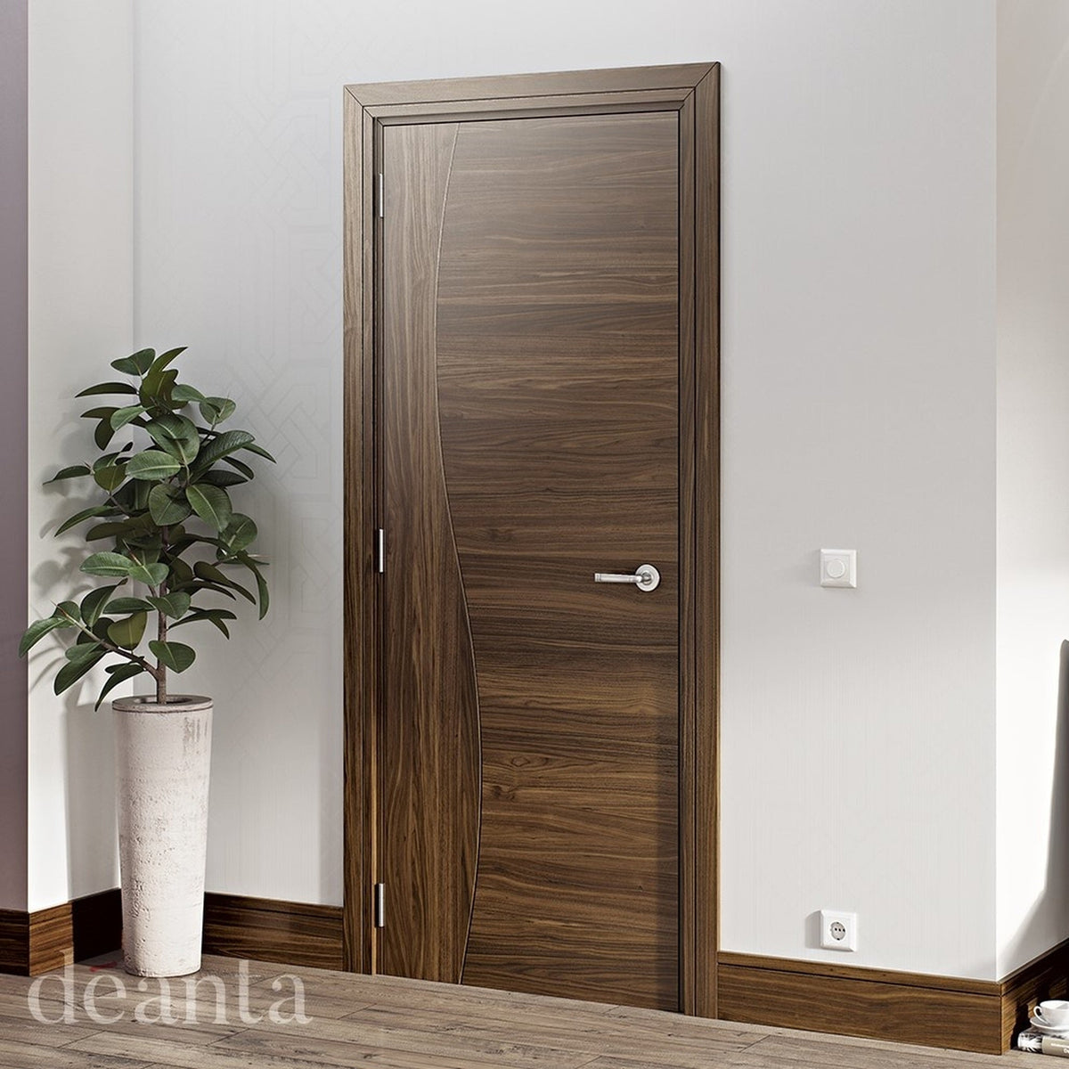 Cadiz Internal Engineered Prefinished Walnut Door - Lifestyle Image 2