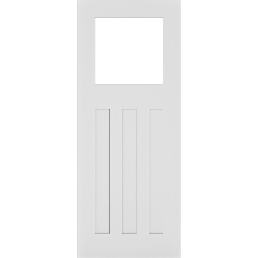 Product Cambridge white primed 1 light glazed door on white background