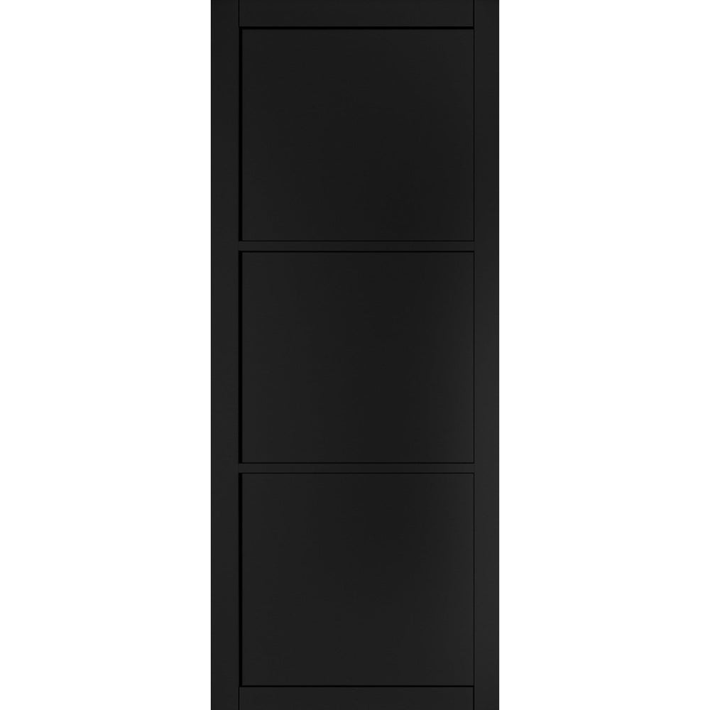 Product Camden black prefinished internal door on white background