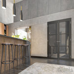 Camden Black Prefinished Tinted Glazed Internal Door - Lifestyle Image 1