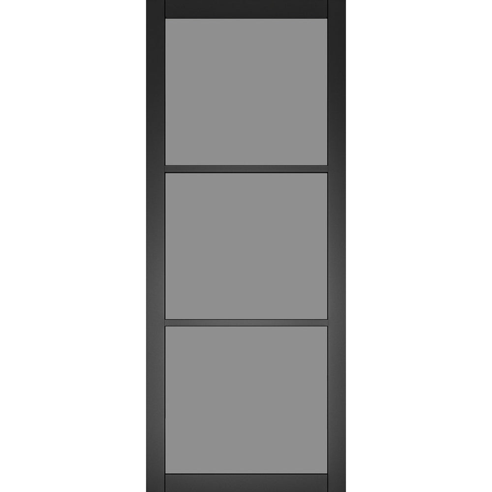 Product Camden black tinted glazed internal door on white background