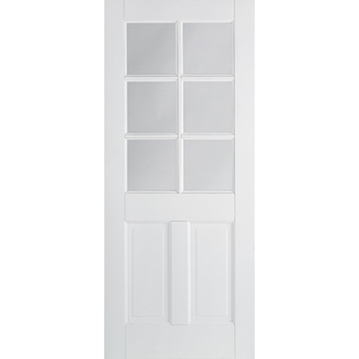 Canterbury 4 Panel Half Glazed 6L White Primed Door - Main Product Image